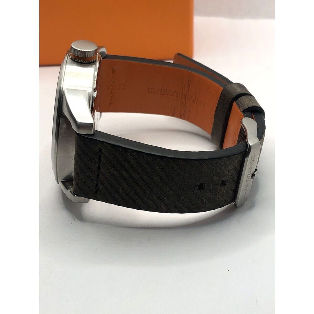 Hugo Boss HB.291.1.14.184 Unisex Brown Leather Analog Black Dial Watch HK480 - Picture 9 of 10